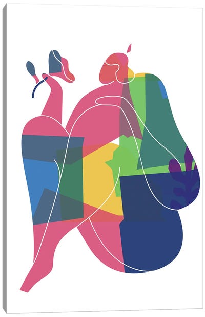 Woman Curves II Canvas Art Print - The Cut Outs Collection