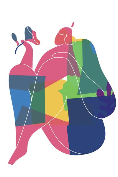 Mambo Art Studio: Woman Curves II by Mambo Art Studio