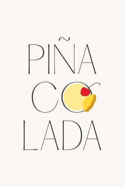 Pina Colada Cocktail by Mambo Art Studio art print