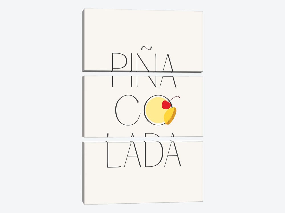 Pina Colada Cocktail by Mambo Art Studio 3-piece Canvas Art Print