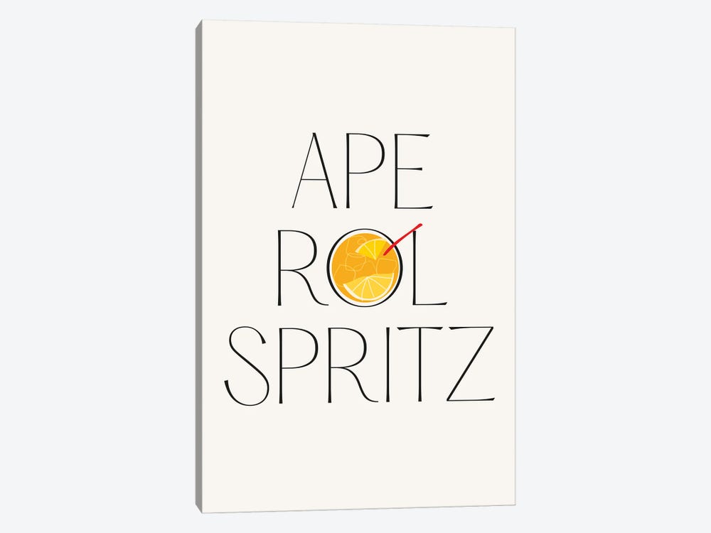 Aperol Spritz Cocktail by Mambo Art Studio 1-piece Canvas Art Print