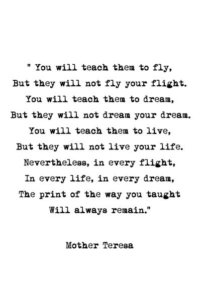 Large Wall Art & Big Canvas Prints: Dream - Mother Theresa Quote by Mambo Art Studio