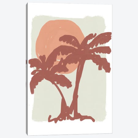 Palm Sun Neutral Colours Canvas Print #MSD163} by Mambo Art Studio Canvas Print