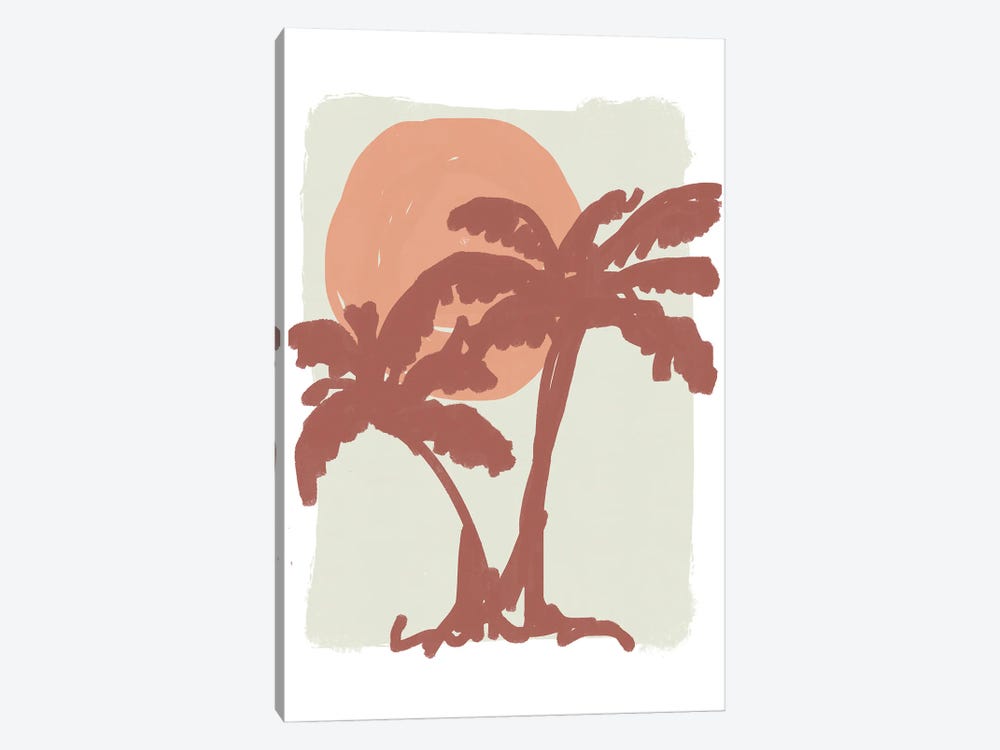 Palm Sun Neutral Colours by Mambo Art Studio 1-piece Canvas Artwork