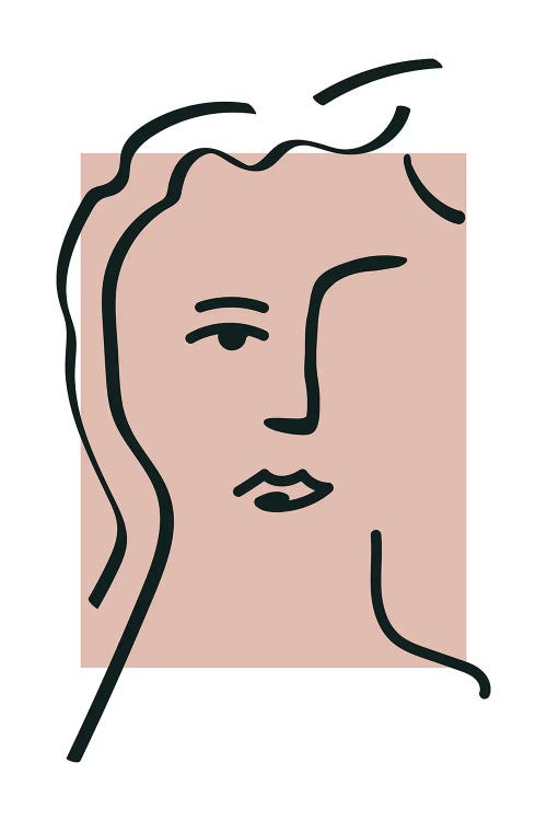 Line Art Pink Matisse Inspired Face