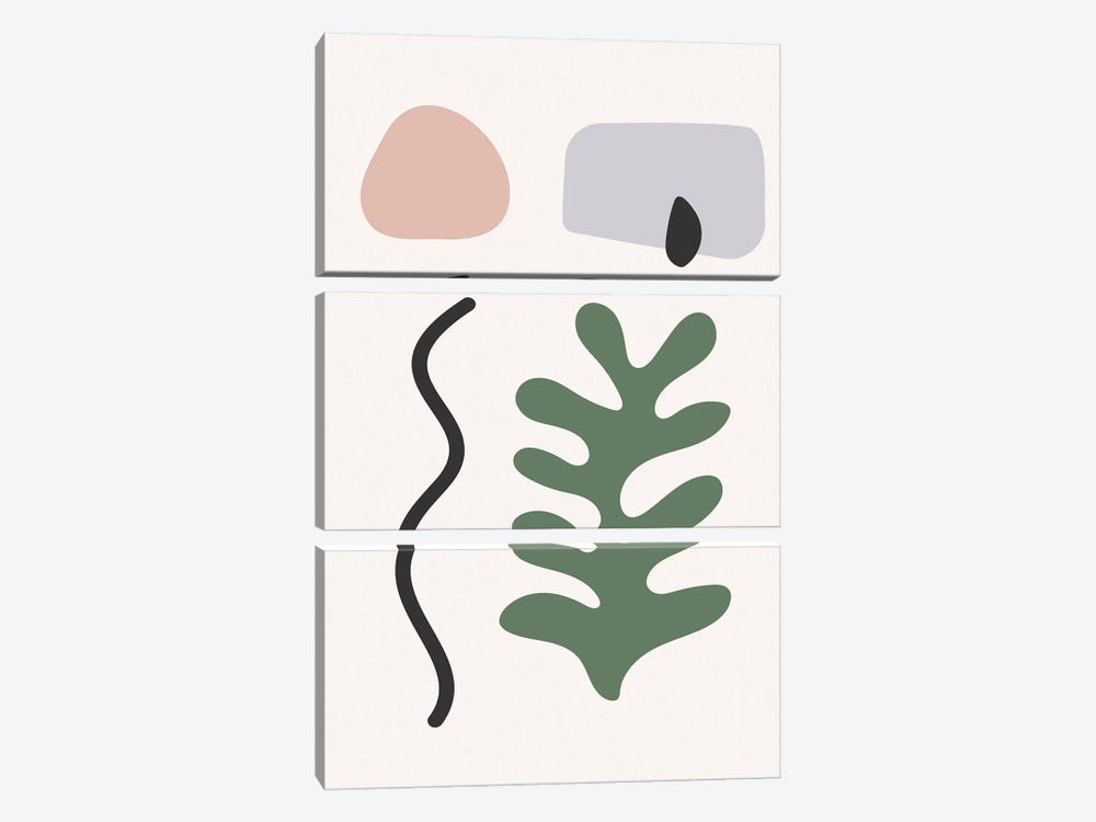 Organic Matisse Inspired Shapes by Mambo Art Studio 3-piece Canvas Art Print