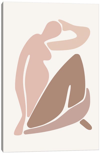 Pink Matisse Inspired Shape Canvas Art Print - Mambo Art Studio