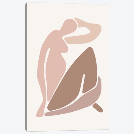 Pink Matisse Inspired Shape Canvas Print #MSD180} by Mambo Art Studio Art Print