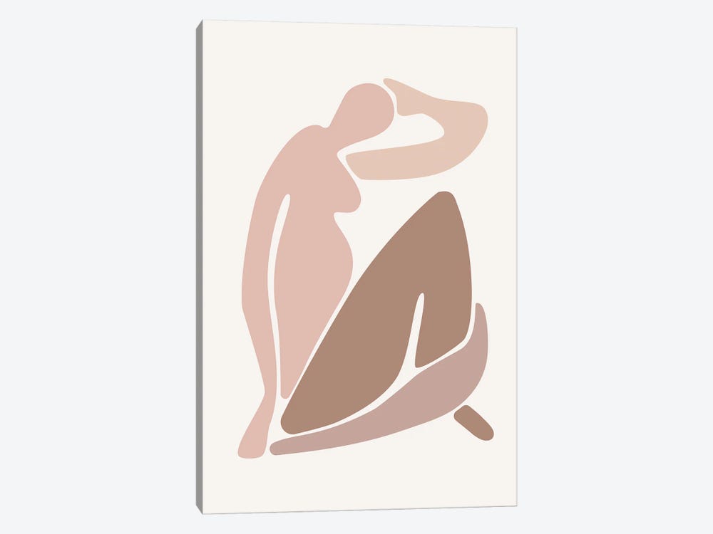 Pink Matisse Inspired Shape by Mambo Art Studio 1-piece Art Print