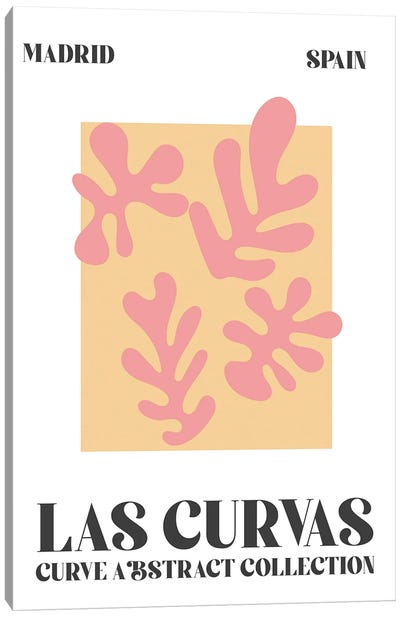 Abstract Shapes Matisse Pink Madrid Canvas Art Print - The Cut Outs Collection