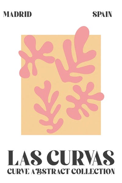 Mambo Art Studio: Abstract Shapes Matisse Pink Madrid by Mambo Art Studio