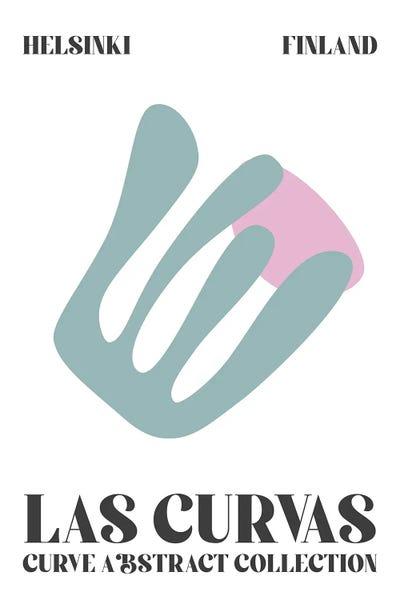 The Cut Outs Collection: Abstract Shapes Matisse Pastel Helsinki by Mambo Art Studio