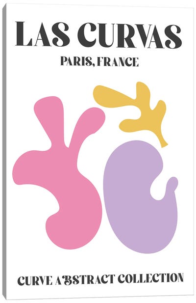 Abstract Shapes Matisse Pink Paris Canvas Art Print - The Cut Outs Collection