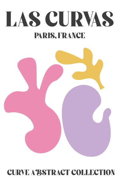 The Cut Outs Collection: Abstract Shapes Matisse Pink Paris by Mambo Art Studio