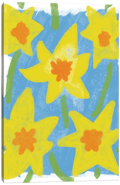 Daffodils Canvas Art Print - Mambo Art Studio