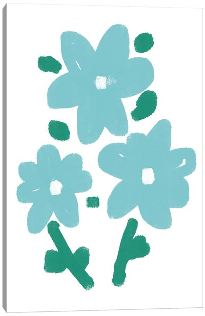 Blue Daisies Canvas Art Print - Daisy Art