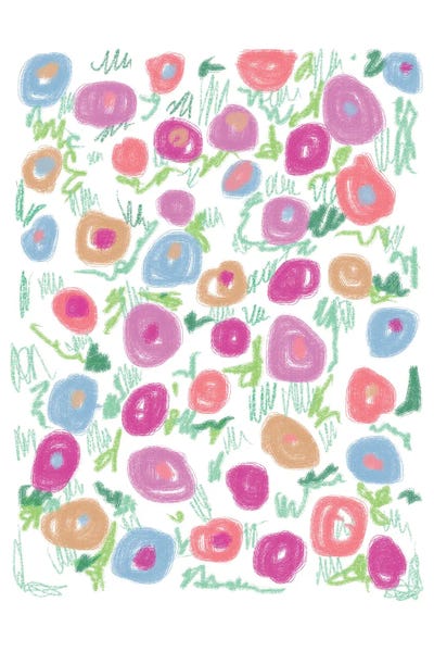 Flowers In The Sun Pattern by Mambo Art Studio metal wall art