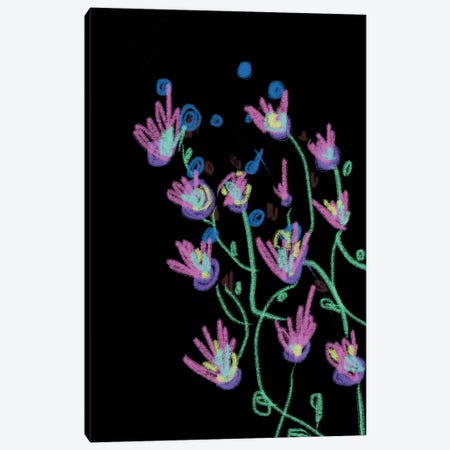 Flowers In The Night Canvas Print #MSD216} by Mambo Art Studio Canvas Artwork