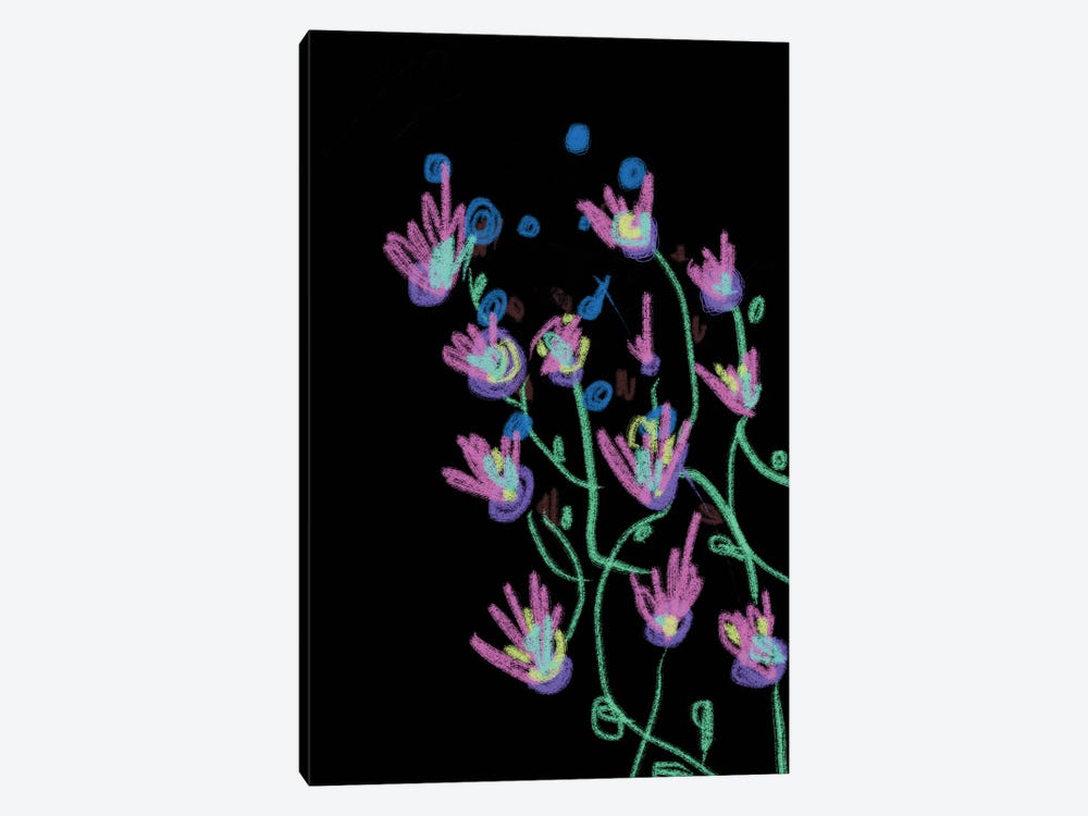 Flowers In The Night by Mambo Art Studio 1-piece Canvas Wall Art