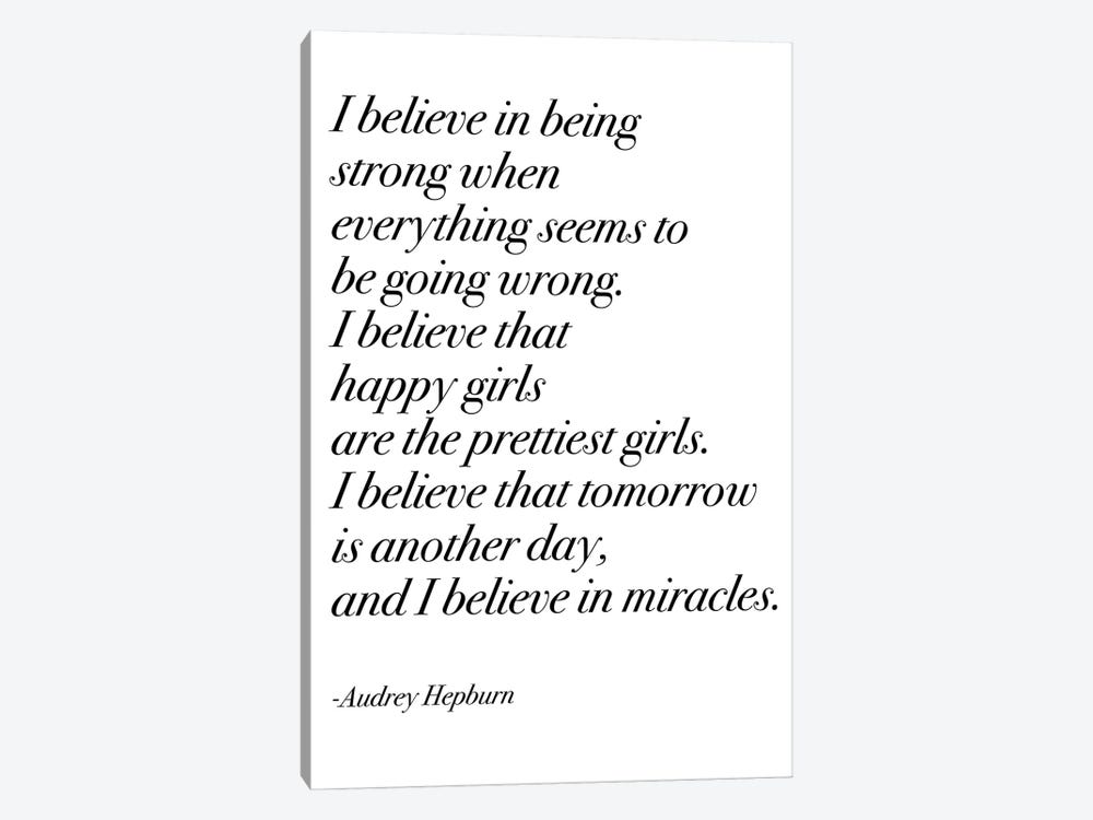 Happy Girls by Audrey in Serif Font by Mambo Art Studio 1-piece Canvas Art Print