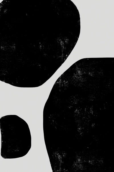 Mambo Art Studio: Statement Monochrome Abstract II by Mambo Art Studio