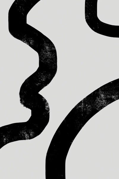 Mambo Art Studio: Statement Monochrome Abstract I by Mambo Art Studio