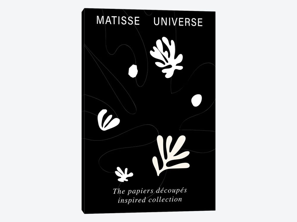 Matisse Universe Black and White by Mambo Art Studio 1-piece Canvas Art Print