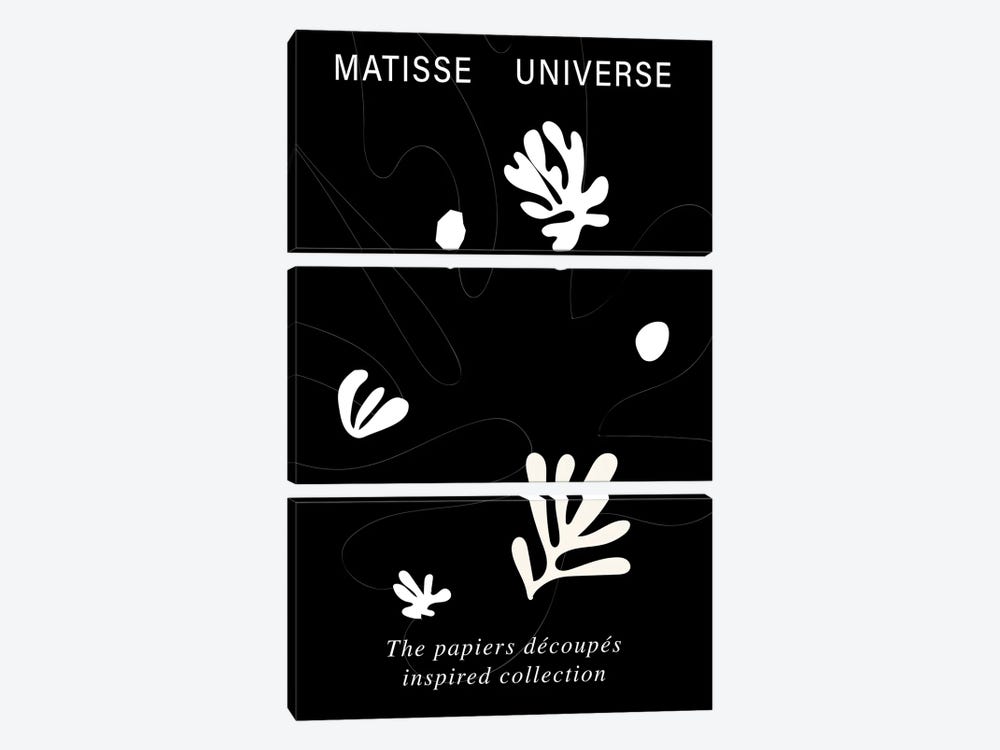 Matisse Universe Black and White by Mambo Art Studio 3-piece Canvas Print