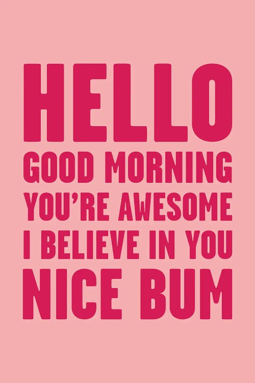 Hello You're Awesome Nice Bum Pink