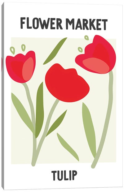 Flower Market Poster Tulip Canvas Art Print - Mambo Art Studio
