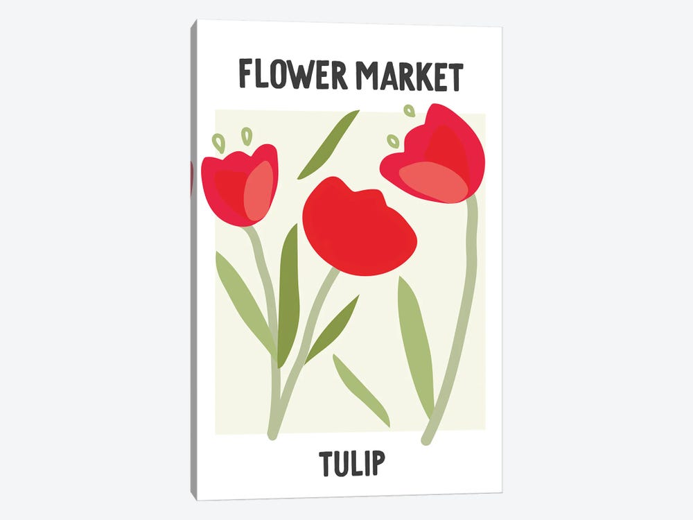 Flower Market Poster Tulip by Mambo Art Studio 1-piece Art Print