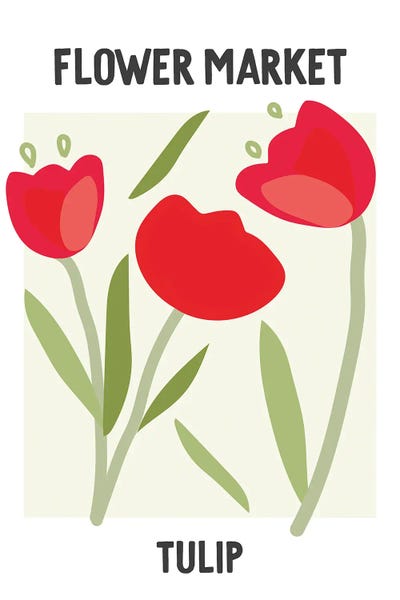 Tulips: Flower Market Poster Tulip by Mambo Art Studio