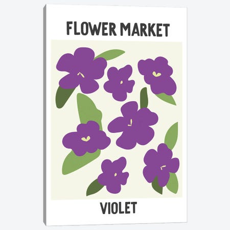 Flower Market Poster Violet Canvas Print #MSD245} by Mambo Art Studio Art Print