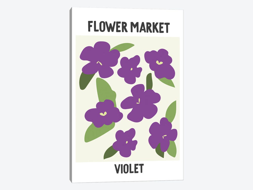 Flower Market Poster Violet by Mambo Art Studio 1-piece Canvas Art