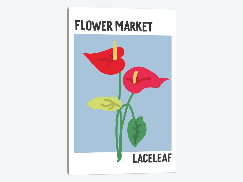 Flower Market Poster Laceleaf by Mambo Art Studio 1-piece Canvas Print