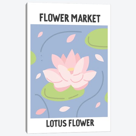 Flower Market Poster Lotus Flower Canvas Print #MSD247} by Mambo Art Studio Art Print