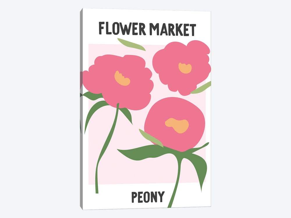 Flower Market Poster Peony by Mambo Art Studio 1-piece Art Print