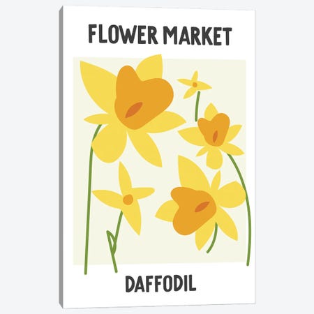 Flower Market Poster Daffodil Canvas Print #MSD249} by Mambo Art Studio Canvas Art