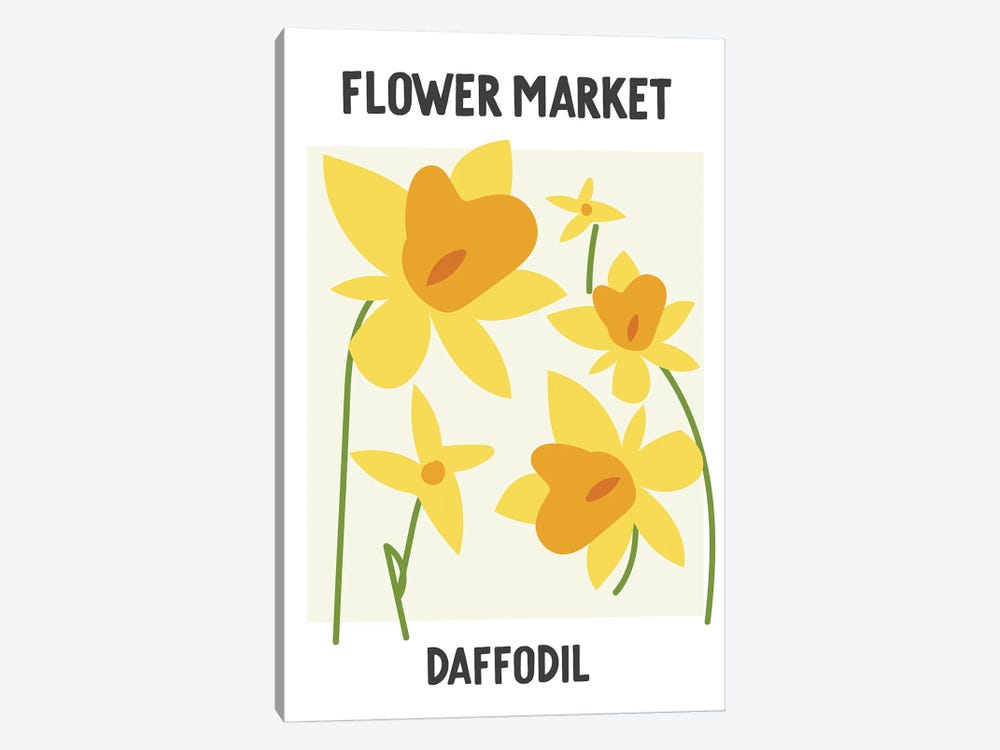 Flower Market Poster Daffodil by Mambo Art Studio 1-piece Canvas Art