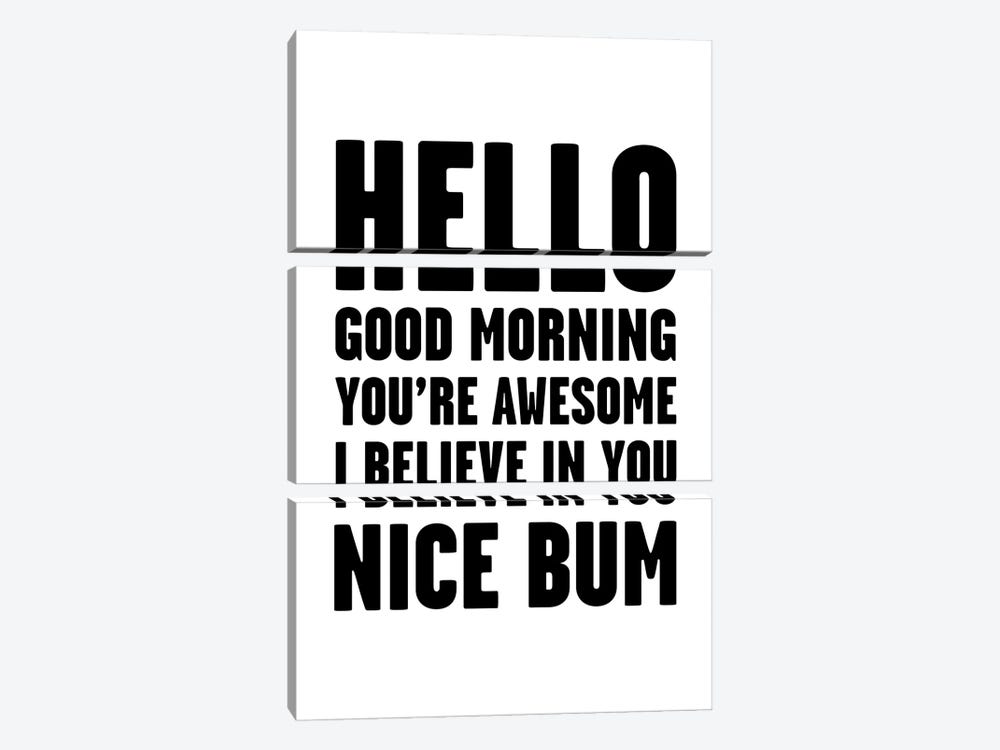 Hello You're Awesome Nice Bum by Mambo Art Studio 3-piece Canvas Wall Art