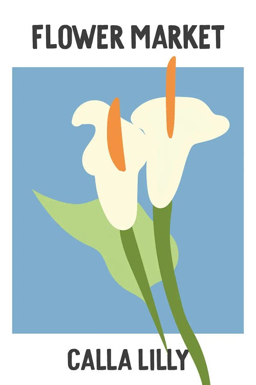 Flower Market Poster Calla Lilly by Mambo Art Studio wall art
