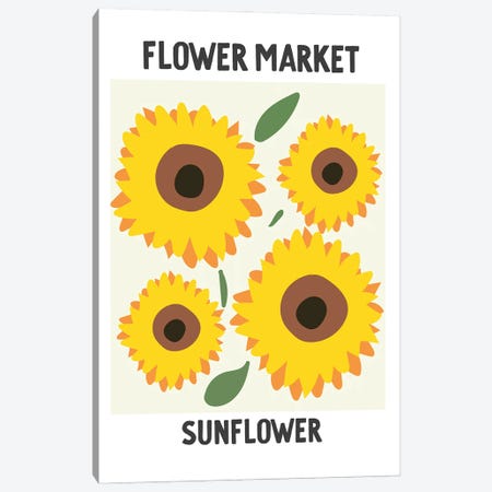 Flower Market Poster Sunflower Canvas Print #MSD251} by Mambo Art Studio Canvas Art Print