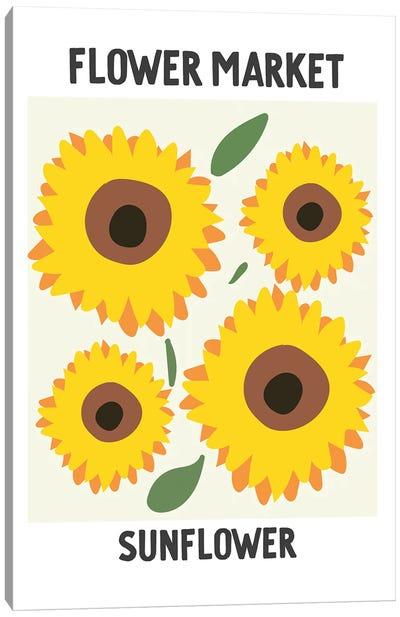Flower Market Poster Sunflower Canvas Art Print - Mambo Art Studio
