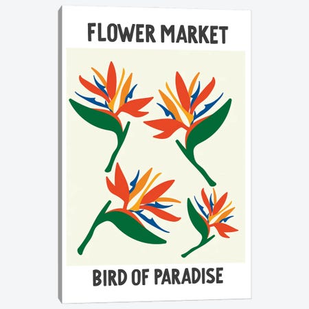 Flower Market Poster Bird of Paradise Canvas Print #MSD252} by Mambo Art Studio Canvas Art Print