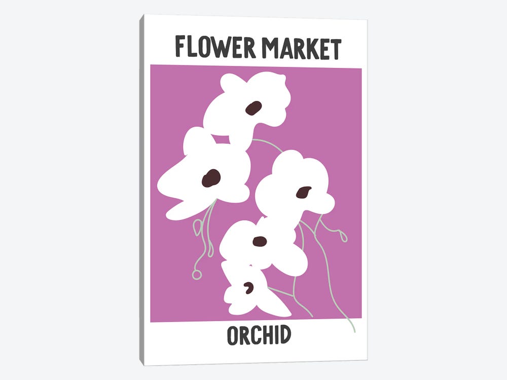 Flower Market Poster Orchid by Mambo Art Studio 1-piece Canvas Print