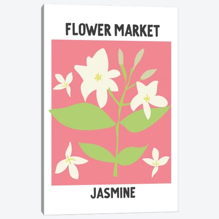 Flower Market Poster Jasmine Canvas Print #MSD255} by Mambo Art Studio Canvas Art