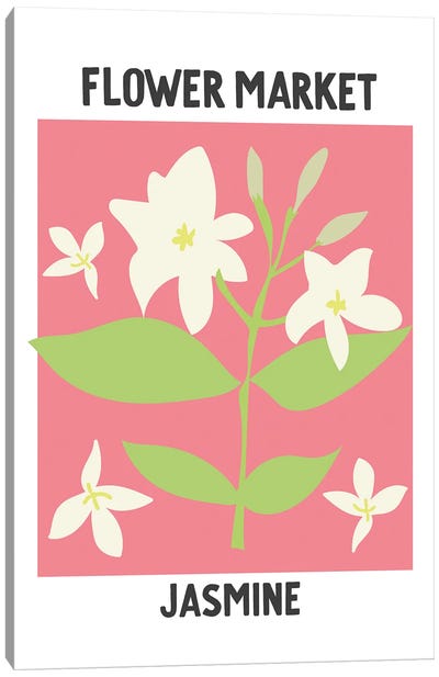 Flower Market Poster Jasmine Canvas Art Print - Mambo Art Studio