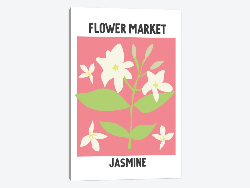 Flower Market Poster Jasmine by Mambo Art Studio 1-piece Art Print