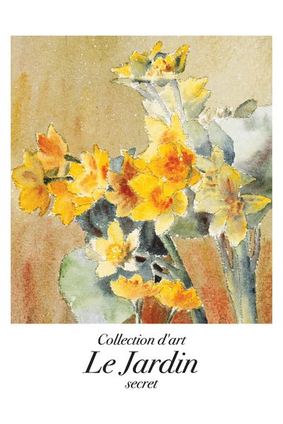 Daffodils: Le Jardin Classic Art Daffodil by Mambo Art Studio
