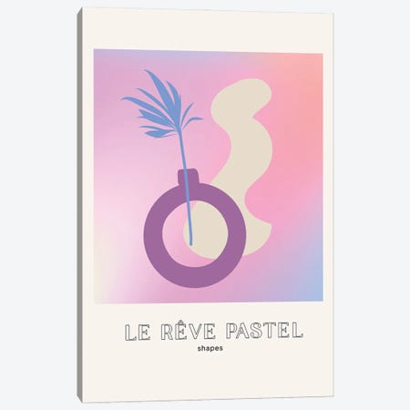 Le Reve Pastel Dream Vase Plants Shapes Canvas Print #MSD260} by Mambo Art Studio Canvas Artwork